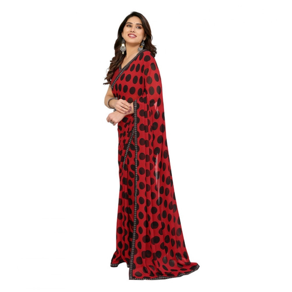 Fashionista Women's Georgette Printed Saree With Blouse Piece