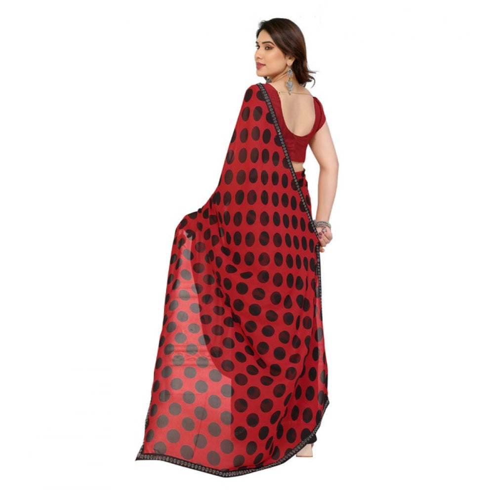 Fashionista Women's Georgette Printed Saree With Blouse Piece