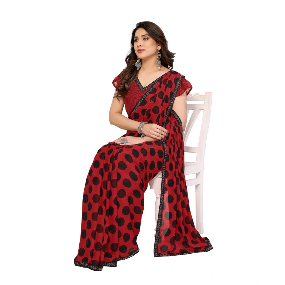 Fashionista Women's Georgette Printed Saree With Blouse Piece