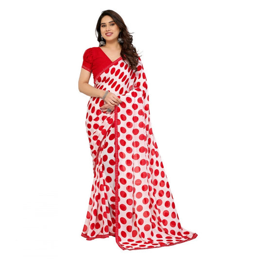 Fashionista Women's Georgette Printed Saree With Blouse Piece