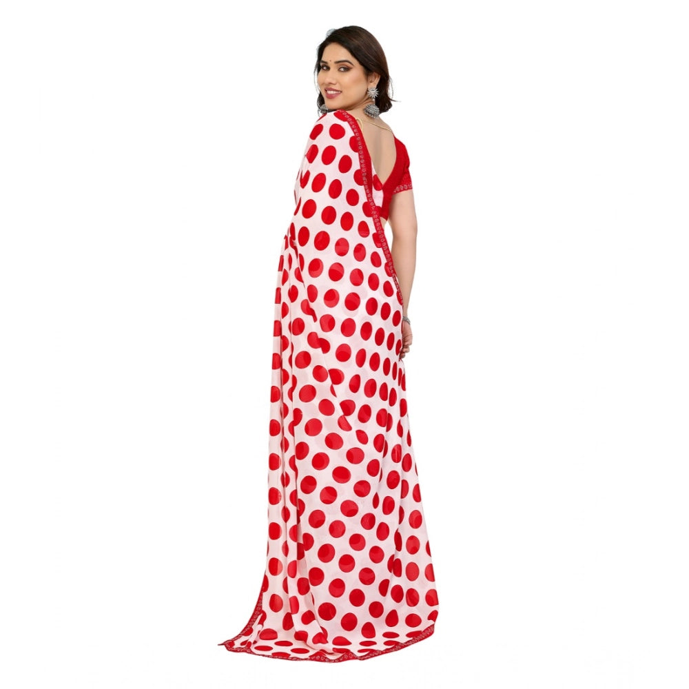 Fashionista Women's Georgette Printed Saree With Blouse Piece
