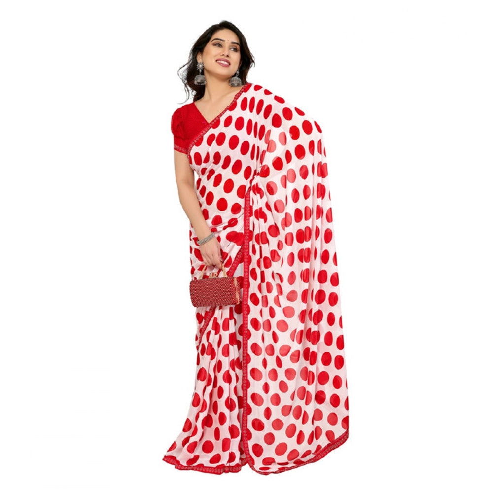 Fashionista Women's Georgette Printed Saree With Blouse Piece