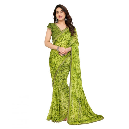 Fashionista Women's Georgette Printed Saree With Blouse Piece