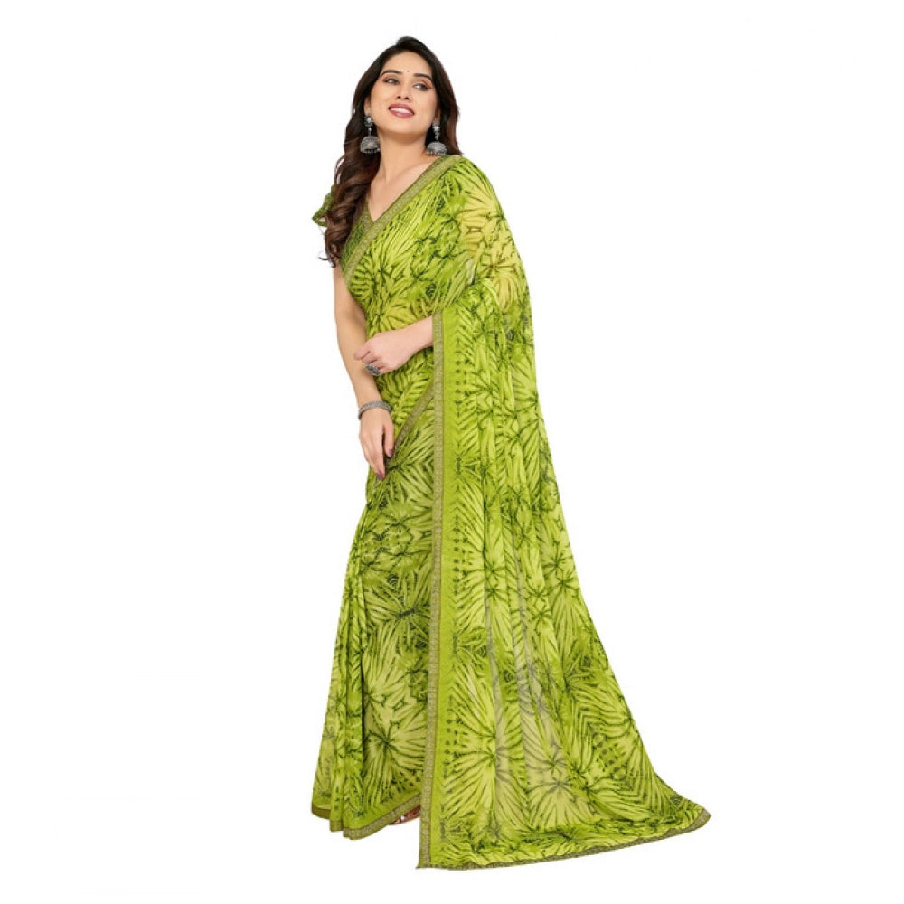 Fashionista Women's Georgette Printed Saree With Blouse Piece