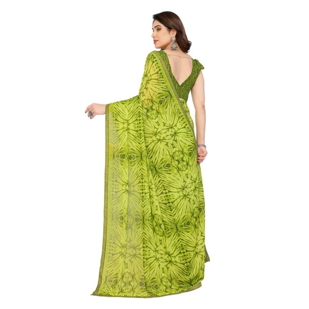 Fashionista Women's Georgette Printed Saree With Blouse Piece