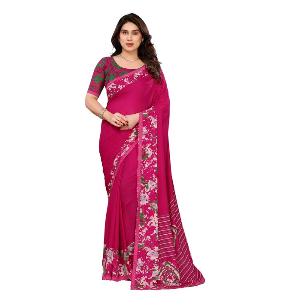 Unique Women's Georgette Printed Saree With Blouse Piece