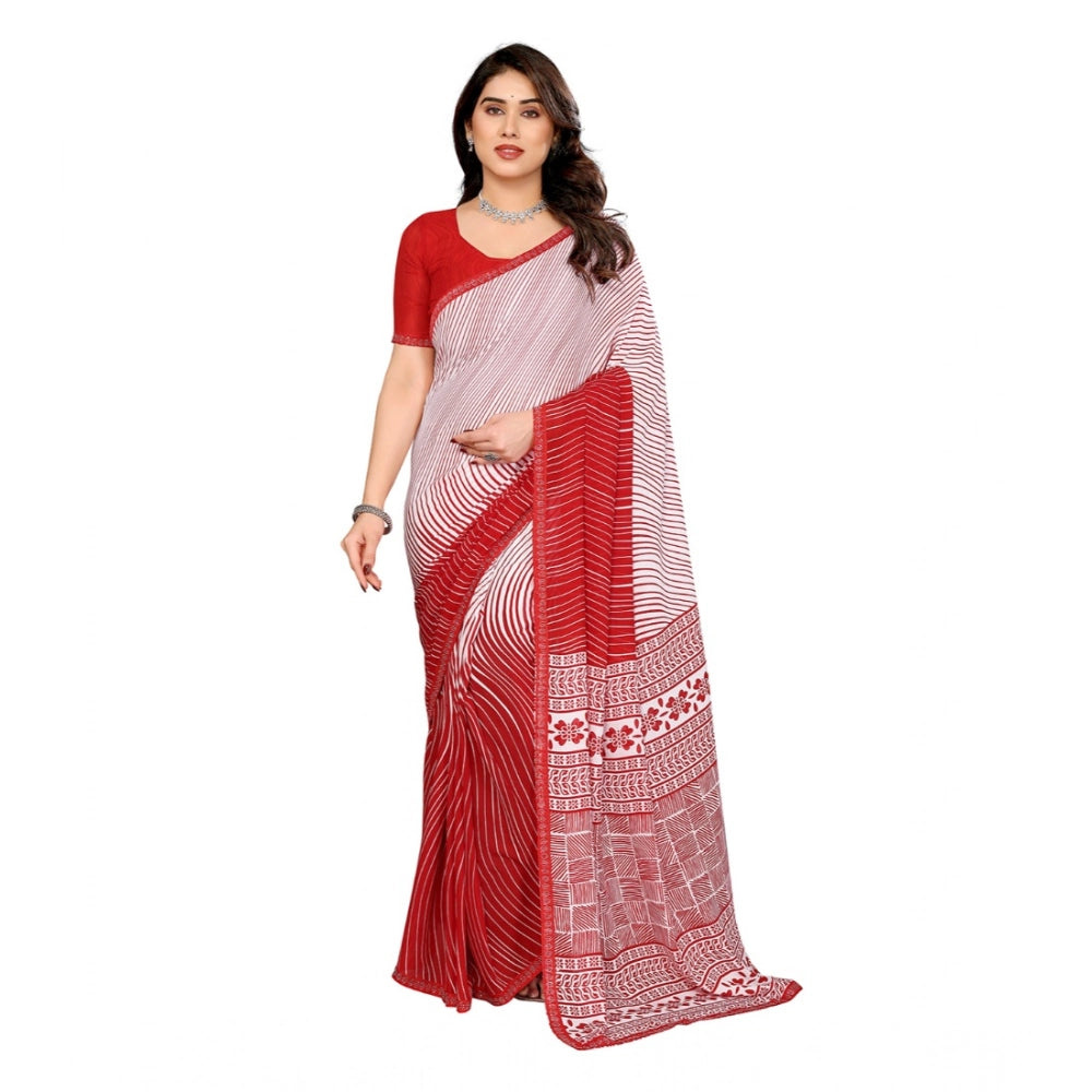 Classic Women's Georgette Printed Saree With Blouse Piece