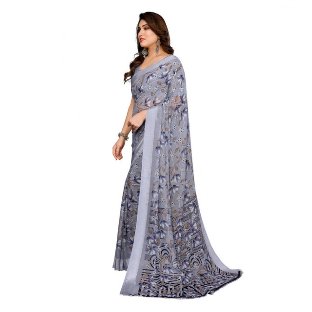 Twinkling Women's Georgette Printed Saree With Blouse Piece