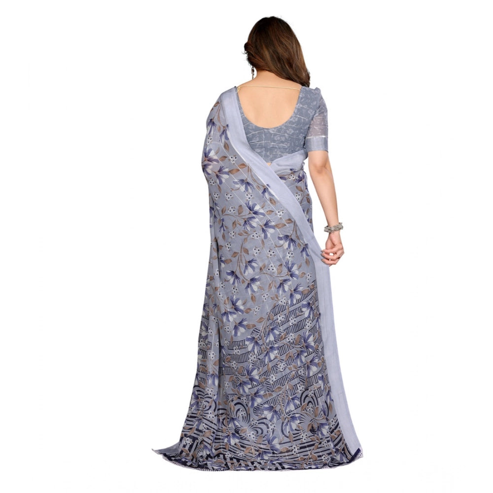 Twinkling Women's Georgette Printed Saree With Blouse Piece