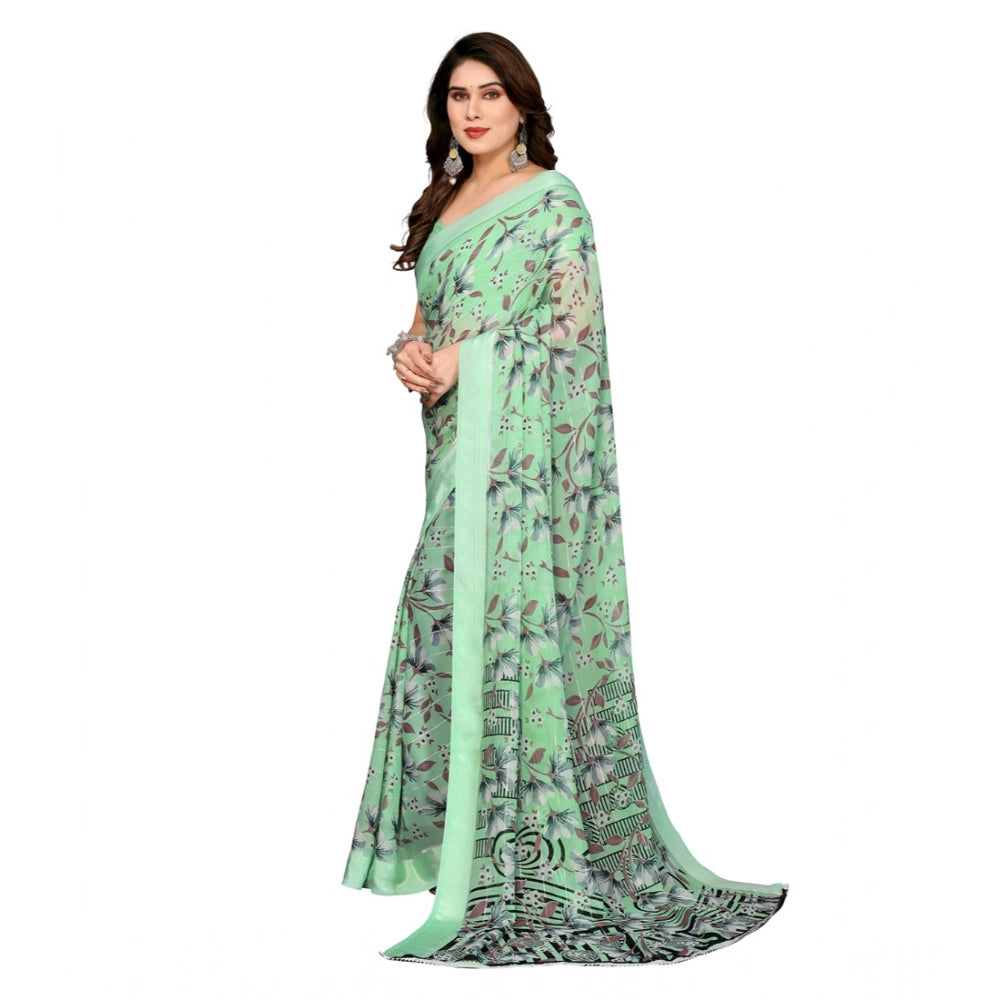Twinkling Women's Georgette Printed Saree With Blouse Piece