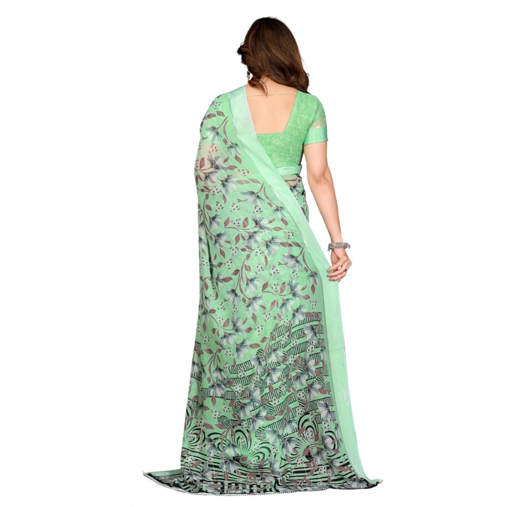 Twinkling Women's Georgette Printed Saree With Blouse Piece