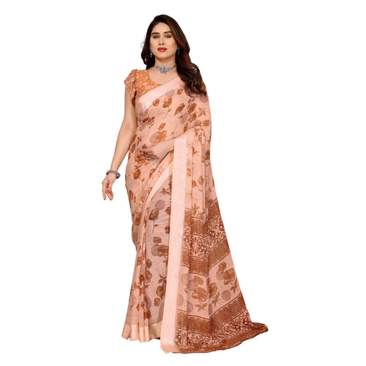 Traditional Women's Georgette Printed Saree With Blouse Piece