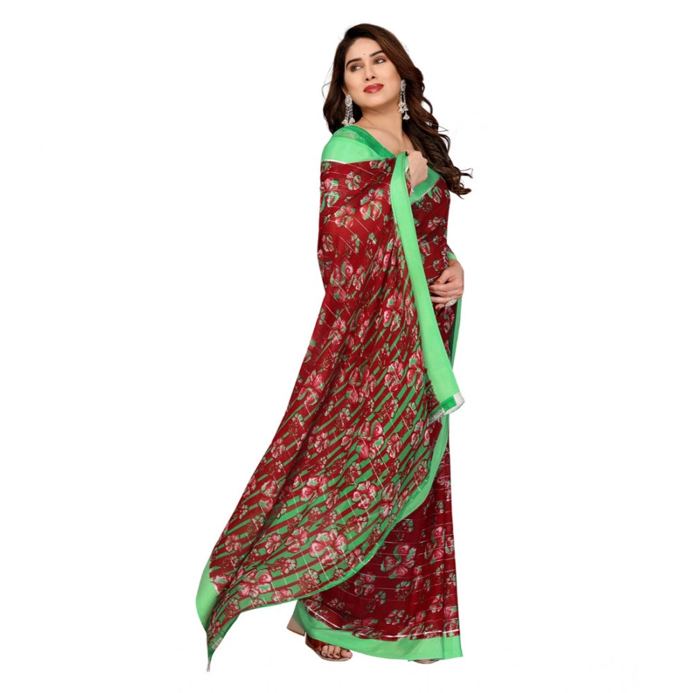 Traditional Women's Georgette Printed Saree With Blouse Piece