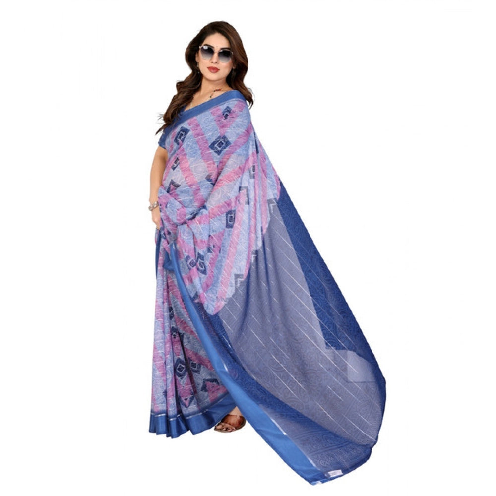 Delicate Women's Georgette Printed Saree With Blouse Piece