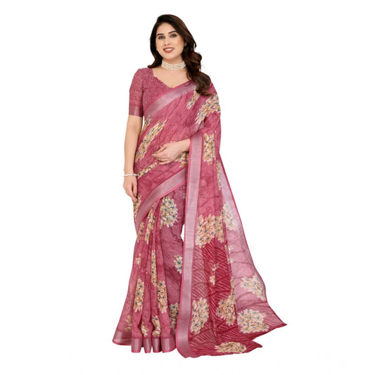 Precious Women's Georgette Printed Saree With Blouse Piece