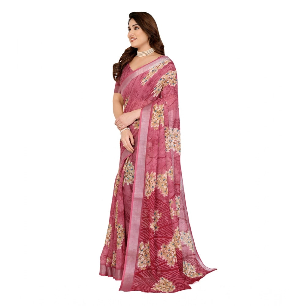 Precious Women's Georgette Printed Saree With Blouse Piece