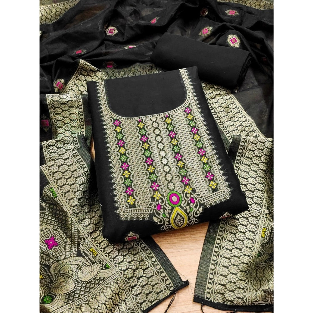 Wonderful Women's Banarasi Silk Printed Unstitched Salwar Suit Dress Material With Dupatta