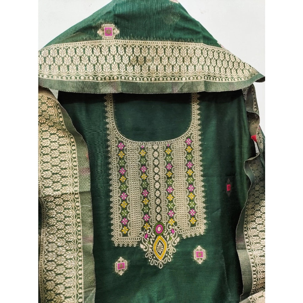 Wonderful Women's Banarasi Silk Printed Unstitched Salwar Suit Dress Material With Dupatta