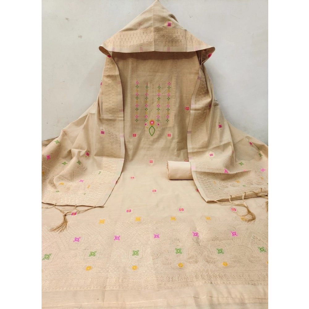 Wonderful Women's Banarasi Silk Printed Unstitched Salwar Suit Dress Material With Dupatta