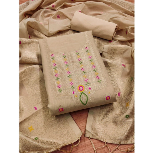 Wonderful Women's Banarasi Silk Printed Unstitched Salwar Suit Dress Material With Dupatta