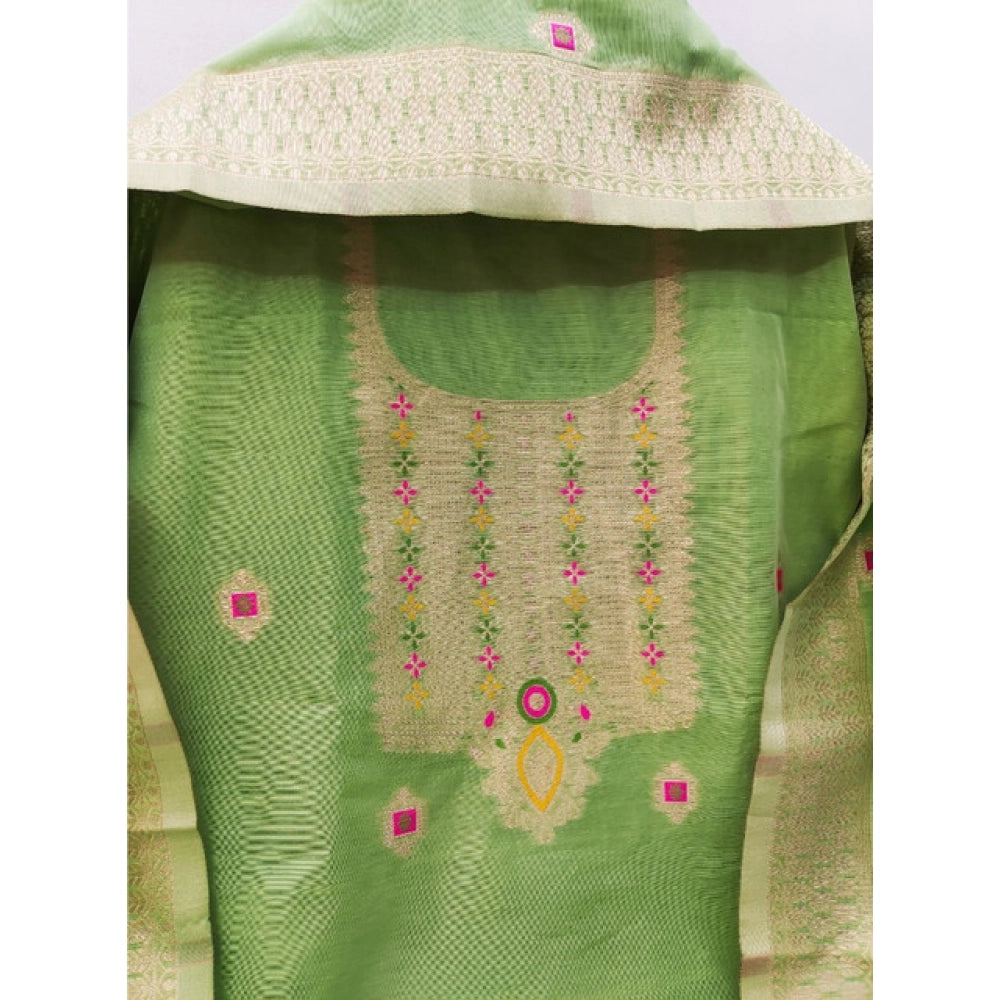 Wonderful Women's Banarasi Silk Printed Unstitched Salwar Suit Dress Material With Dupatta