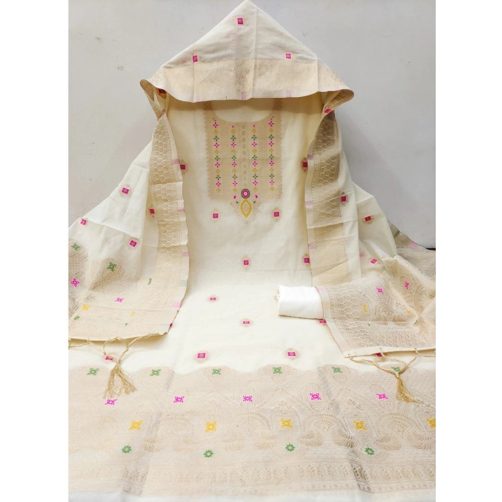 Wonderful Women's Banarasi Silk Printed Unstitched Salwar Suit Dress Material With Dupatta