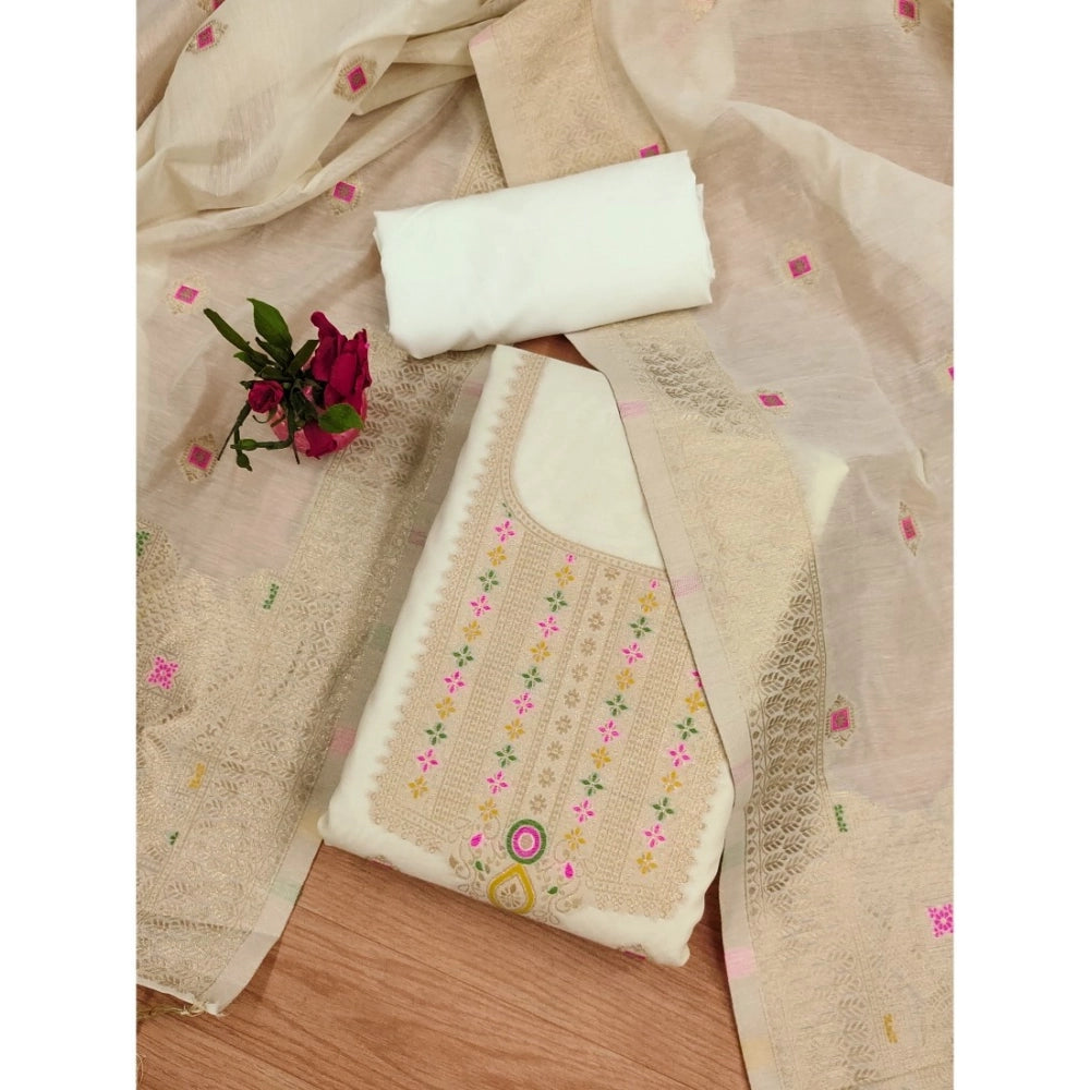 Wonderful Women's Banarasi Silk Printed Unstitched Salwar Suit Dress Material With Dupatta