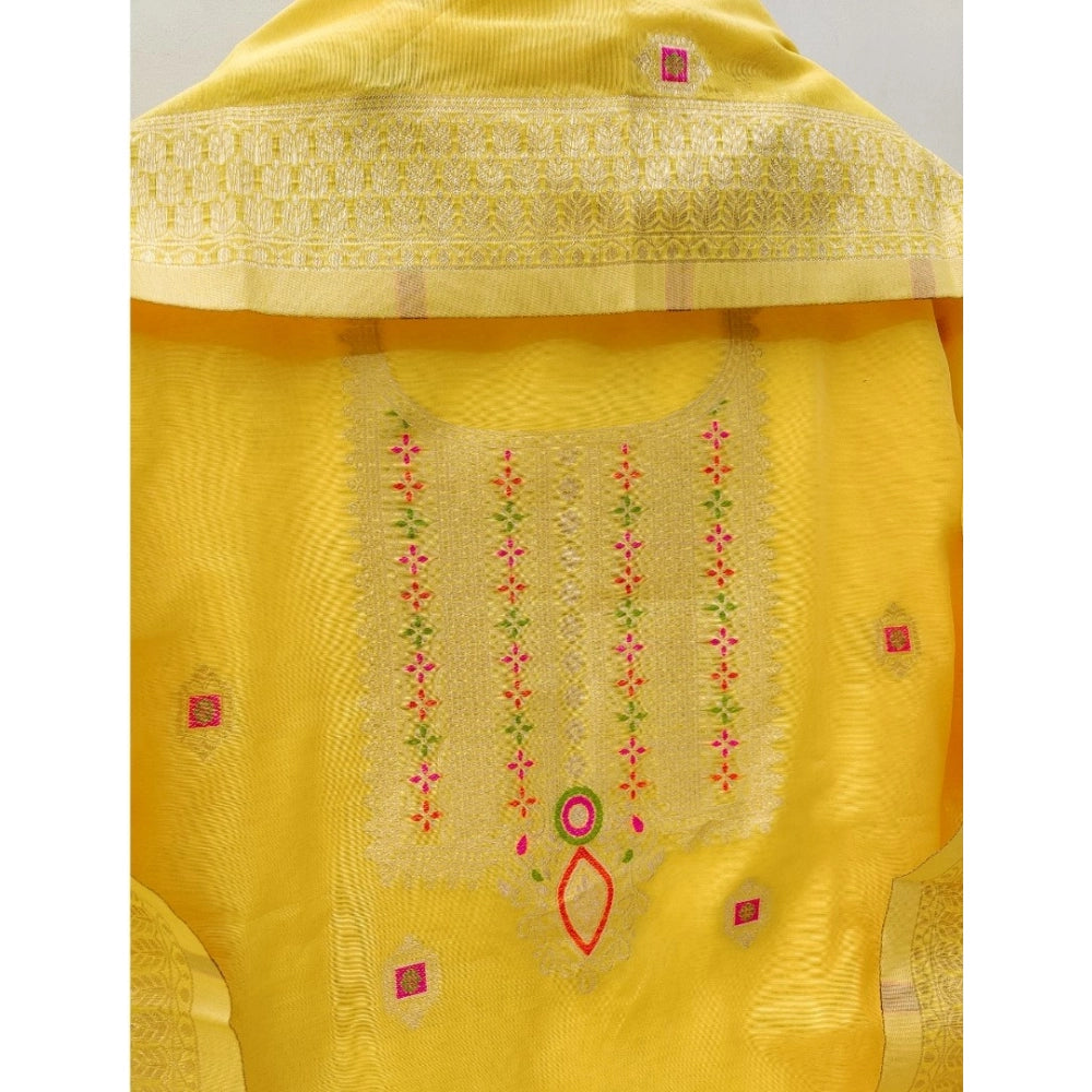 Wonderful Women's Banarasi Silk Printed Unstitched Salwar Suit Dress Material With Dupatta
