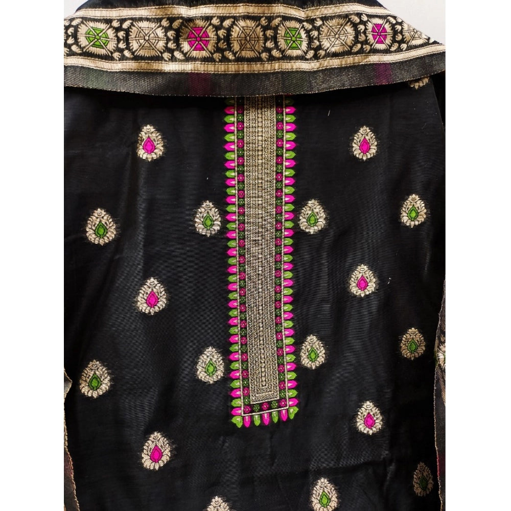 Wonderful Women's Banarasi Silk Printed Unstitched Salwar Suit Dress Material With Dupatta