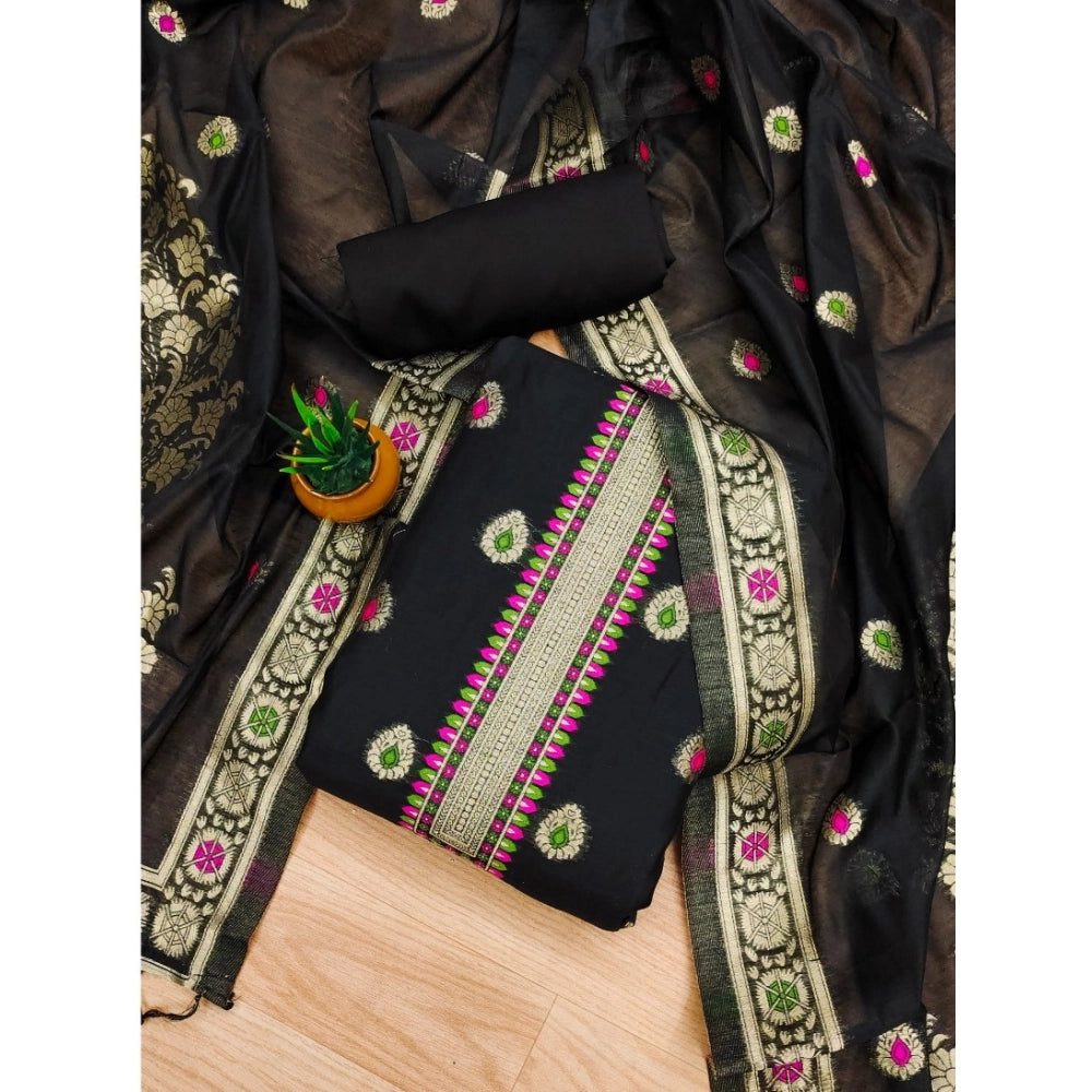 Wonderful Women's Banarasi Silk Printed Unstitched Salwar Suit Dress Material With Dupatta