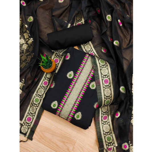 Wonderful Women's Banarasi Silk Printed Unstitched Salwar Suit Dress Material With Dupatta