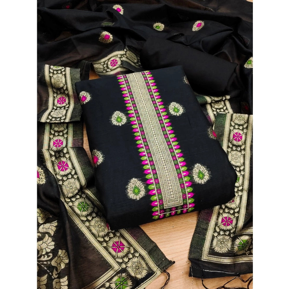 Wonderful Women's Banarasi Silk Printed Unstitched Salwar Suit Dress Material With Dupatta