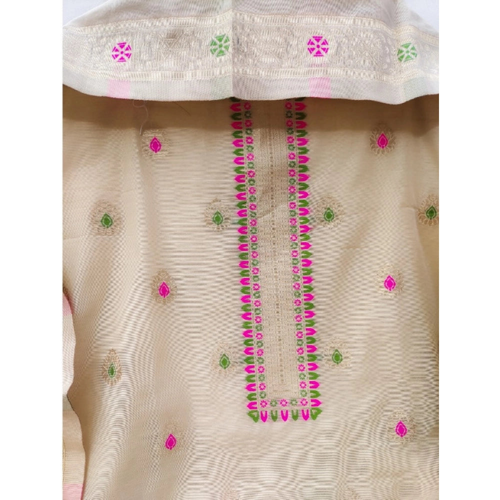 Wonderful Women's Banarasi Silk Printed Unstitched Salwar Suit Dress Material With Dupatta