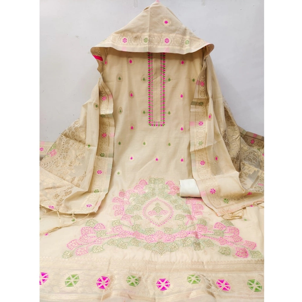 Wonderful Women's Banarasi Silk Printed Unstitched Salwar Suit Dress Material With Dupatta