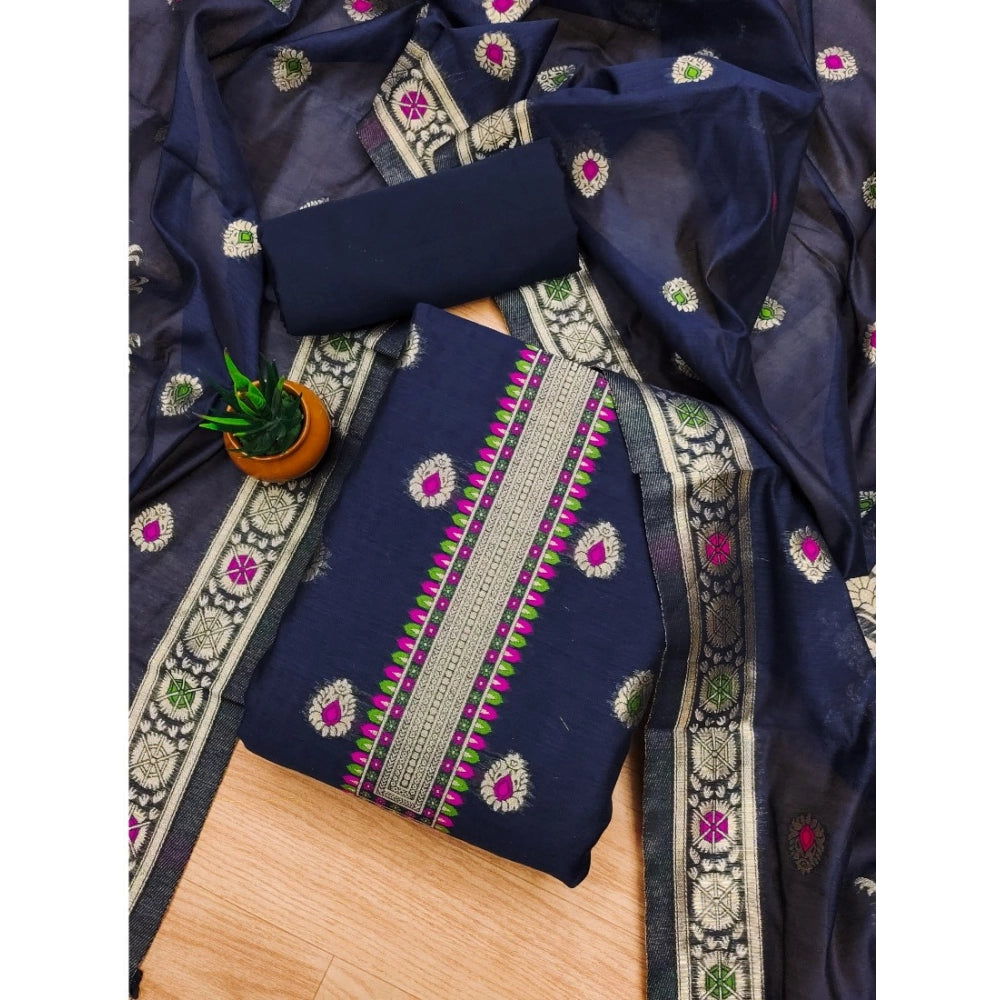 Wonderful Women's Banarasi Silk Printed Unstitched Salwar Suit Dress Material With Dupatta