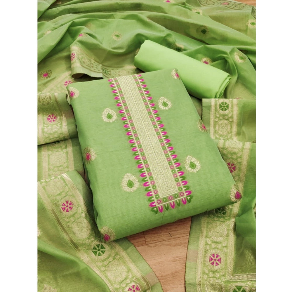 Wonderful Women's Banarasi Silk Printed Unstitched Salwar Suit Dress Material With Dupatta