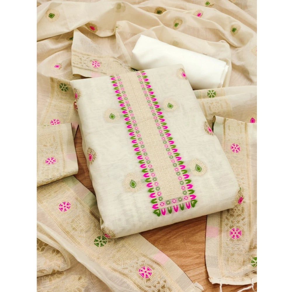 Wonderful Women's Banarasi Silk Printed Unstitched Salwar Suit Dress Material With Dupatta