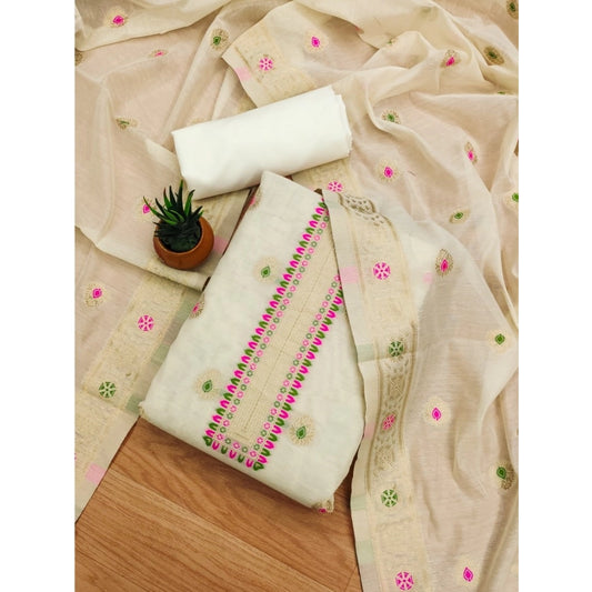 Wonderful Women's Banarasi Silk Printed Unstitched Salwar Suit Dress Material With Dupatta