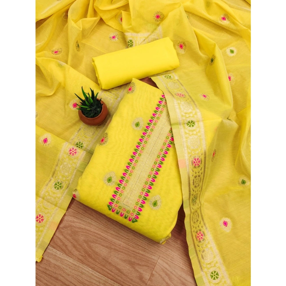 Wonderful Women's Banarasi Silk Printed Unstitched Salwar Suit Dress Material With Dupatta