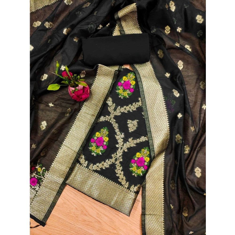 Wonderful Women's Banarasi Silk Printed Unstitched Salwar Suit Dress Material With Dupatta