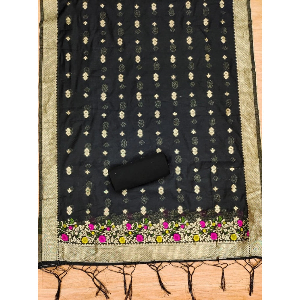 Wonderful Women's Banarasi Silk Printed Unstitched Salwar Suit Dress Material With Dupatta
