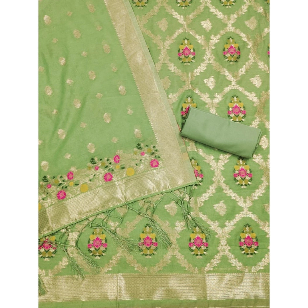 Wonderful Women's Banarasi Silk Printed Unstitched Salwar Suit Dress Material With Dupatta