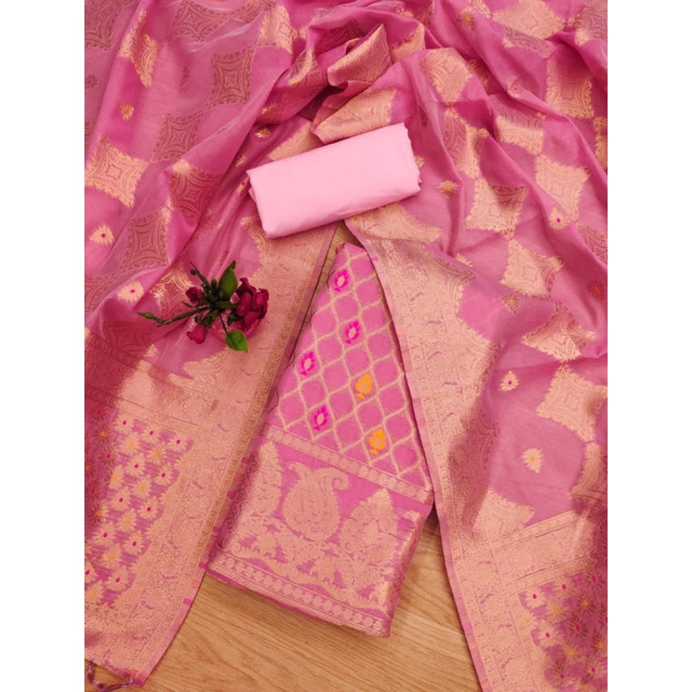 Trendy Women's Banarasi Silk Printed Unstitched Salwar Suit Dress Material With Dupatta