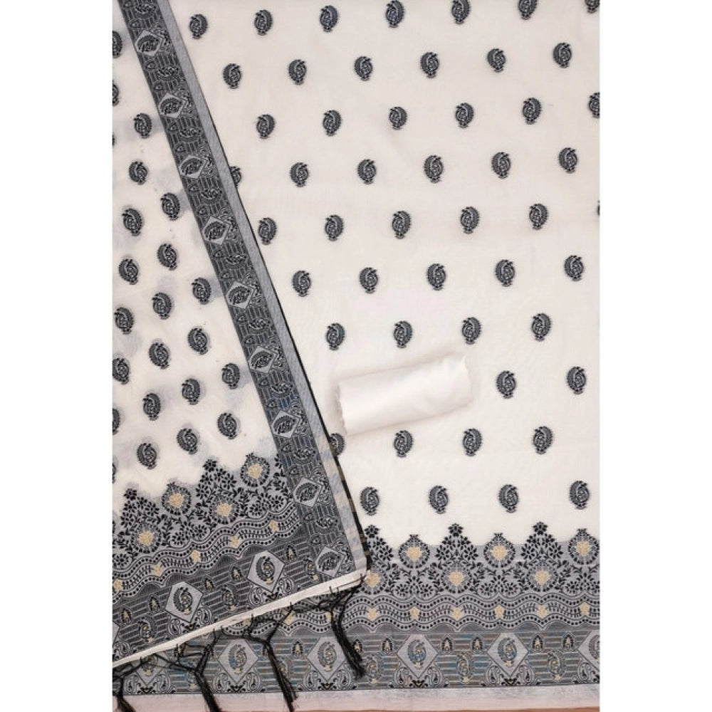 Trendy Women's Banarasi Silk Printed Unstitched Salwar Suit Dress Material With Dupatta