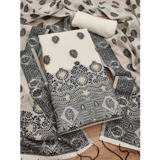 Trendy Women's Banarasi Silk Printed Unstitched Salwar Suit Dress Material With Dupatta