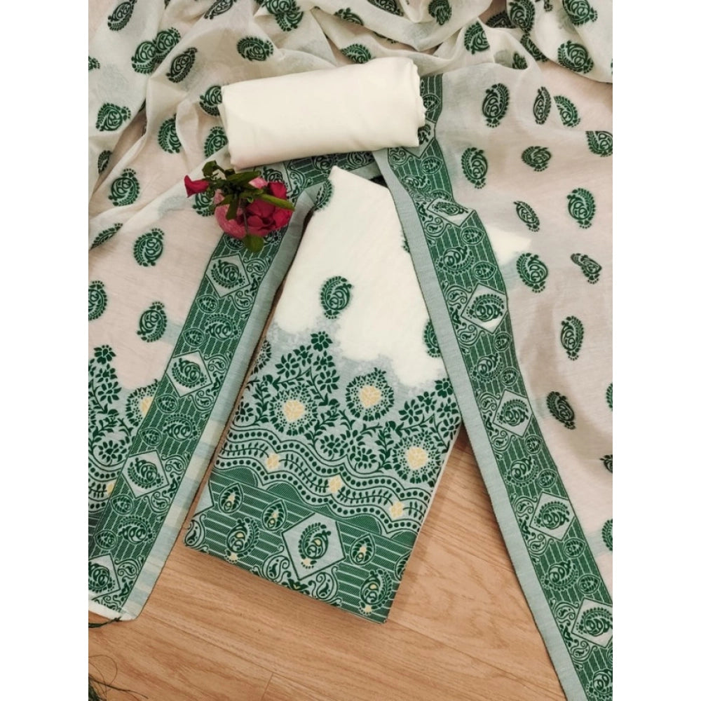 Trendy Women's Banarasi Silk Printed Unstitched Salwar Suit Dress Material With Dupatta