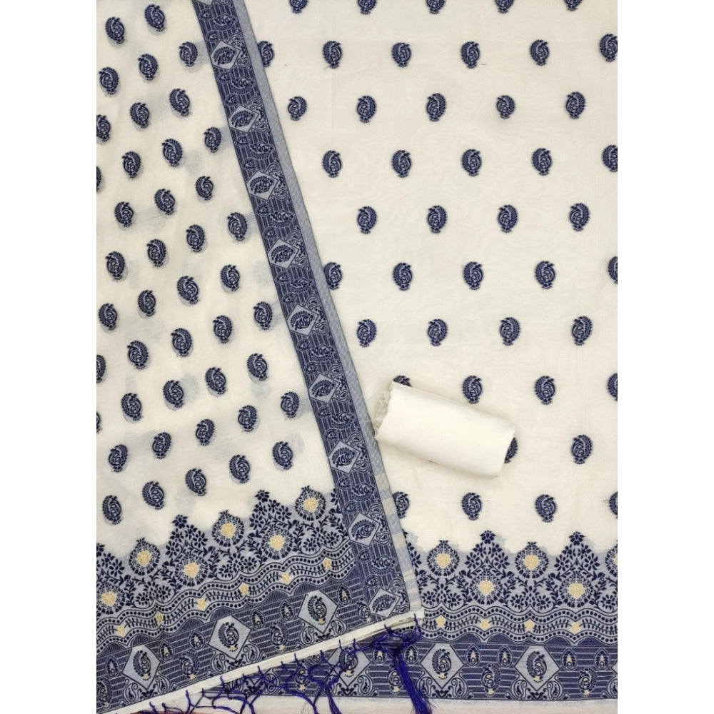 Trendy Women's Banarasi Silk Printed Unstitched Salwar Suit Dress Material With Dupatta