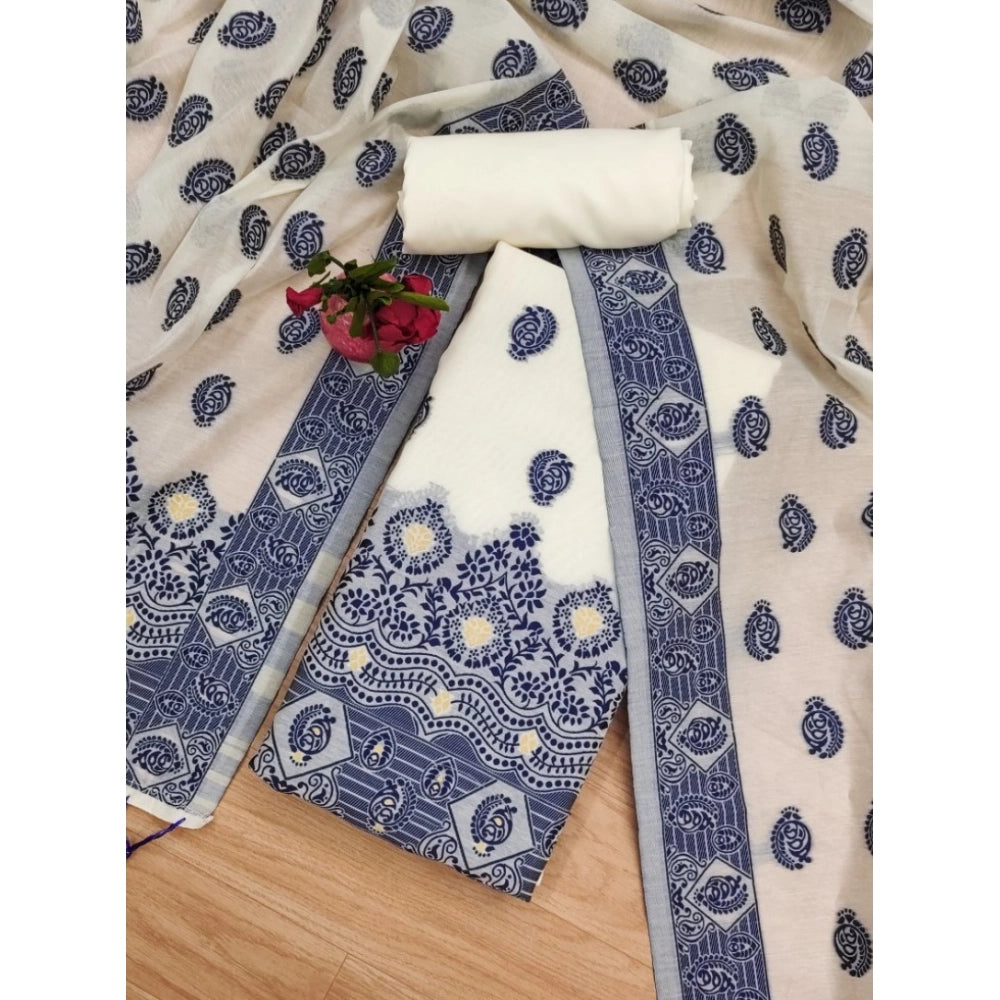 Trendy Women's Banarasi Silk Printed Unstitched Salwar Suit Dress Material With Dupatta