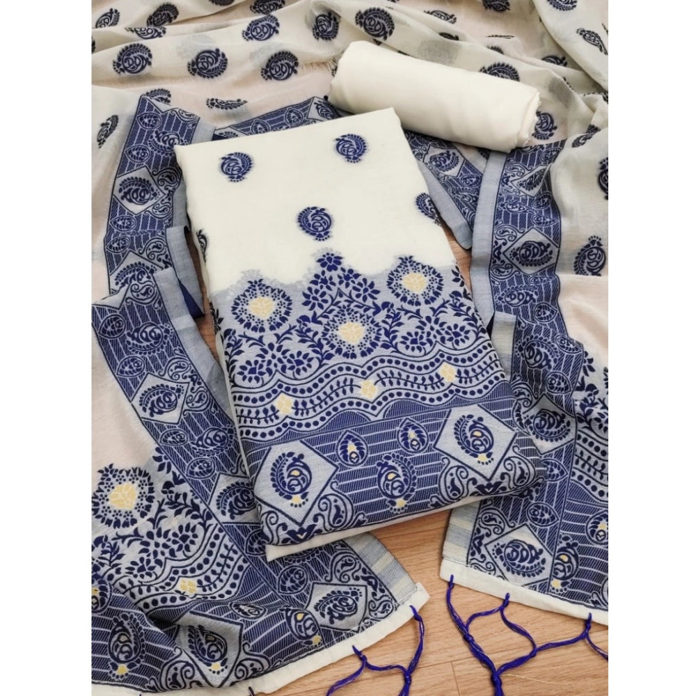 Trendy Women's Banarasi Silk Printed Unstitched Salwar Suit Dress Material With Dupatta