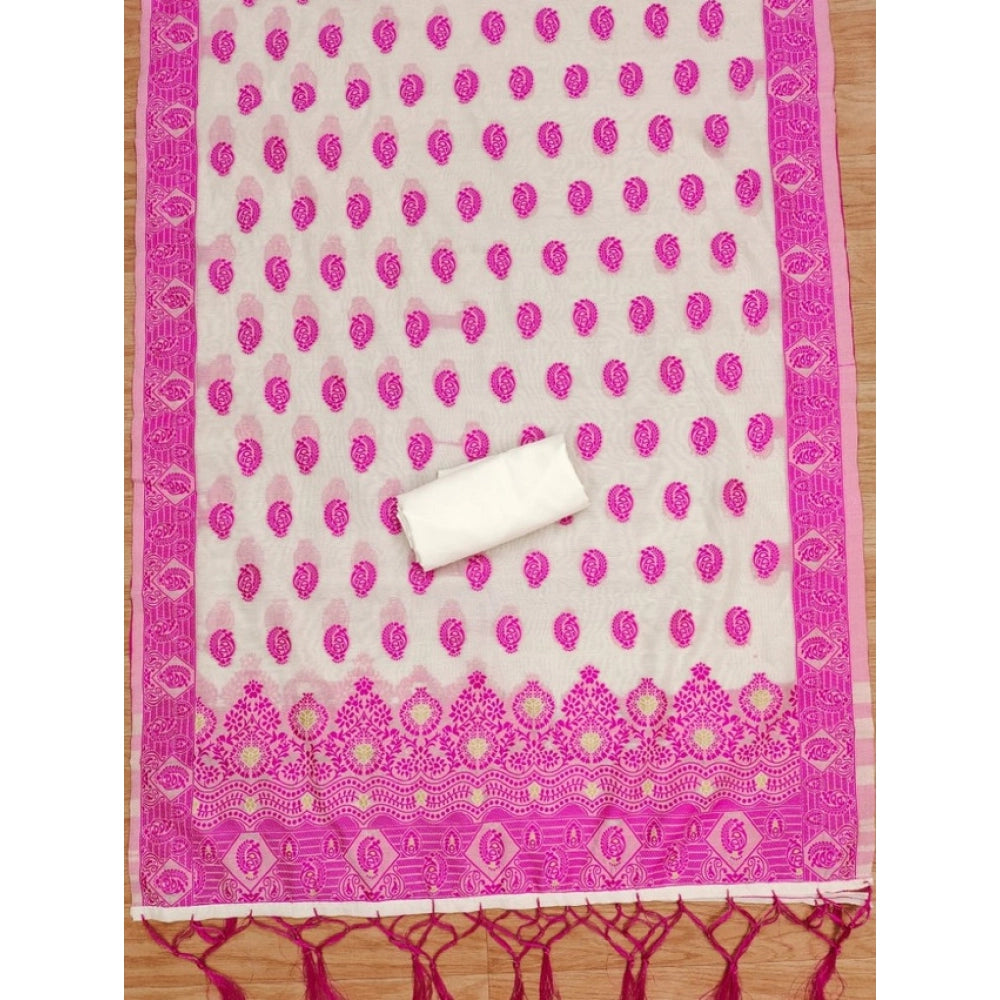 Trendy Women's Banarasi Silk Printed Unstitched Salwar Suit Dress Material With Dupatta